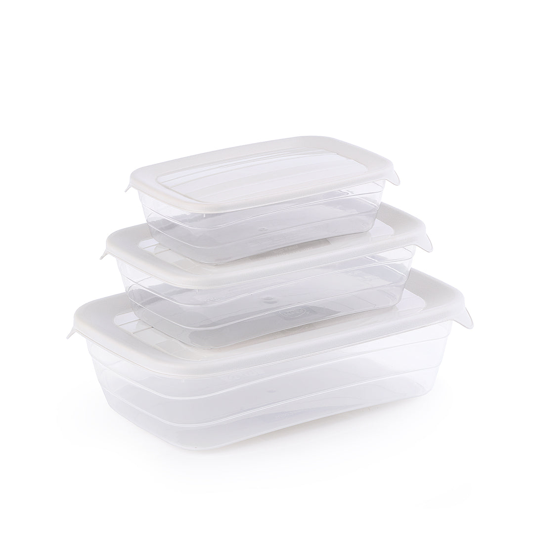 Rectangular food container set of 3 pc