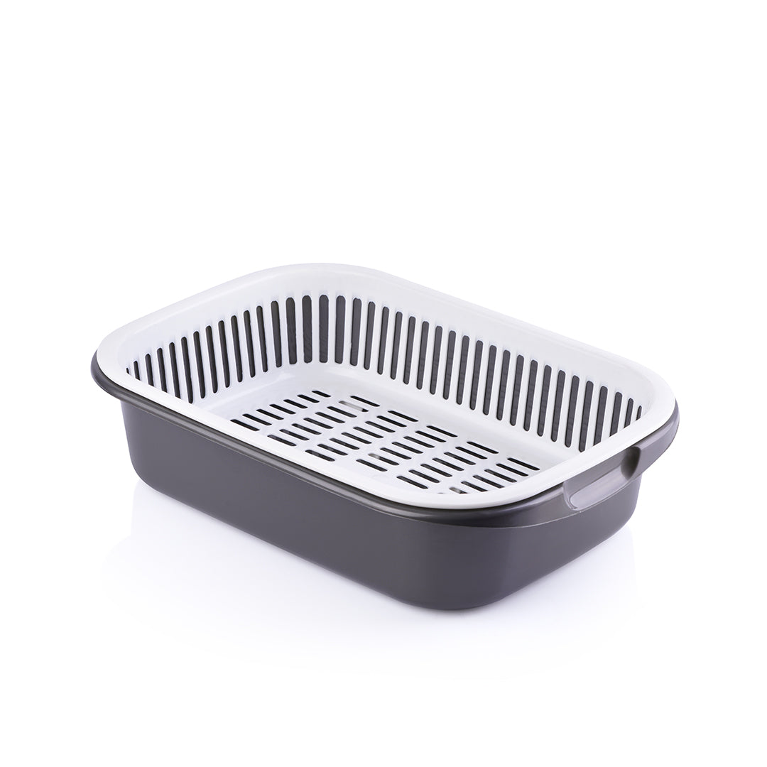 Regtangular Bowl With Strainer