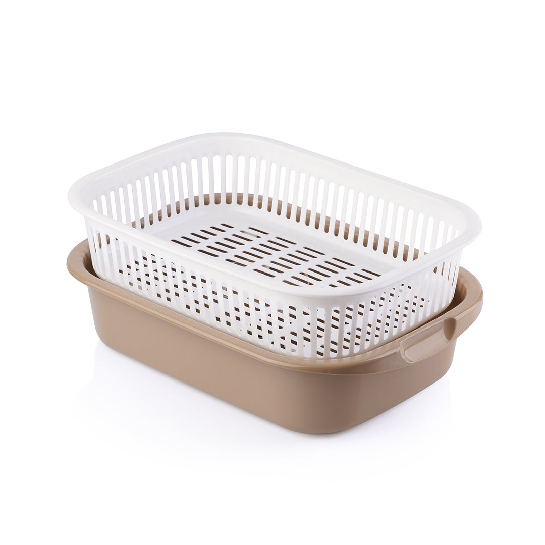 Regtangular Bowl With Strainer