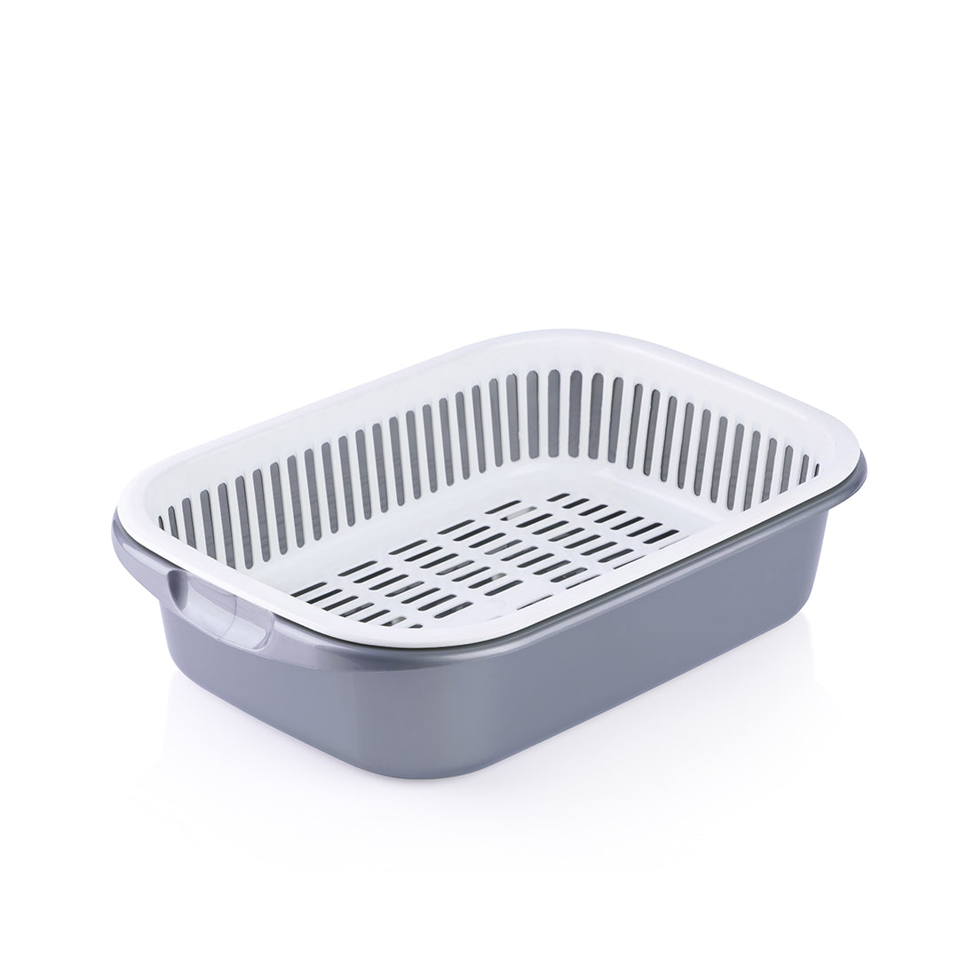 Regtangular Bowl With Strainer