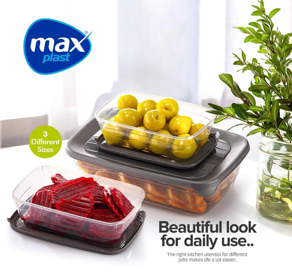 Rectangular food container set of 3 pc