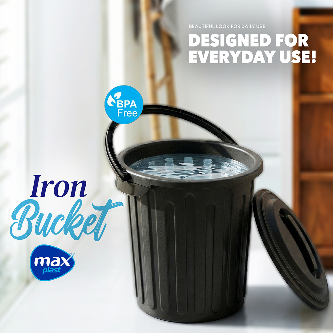 Iron Bucket With Lid - 15L