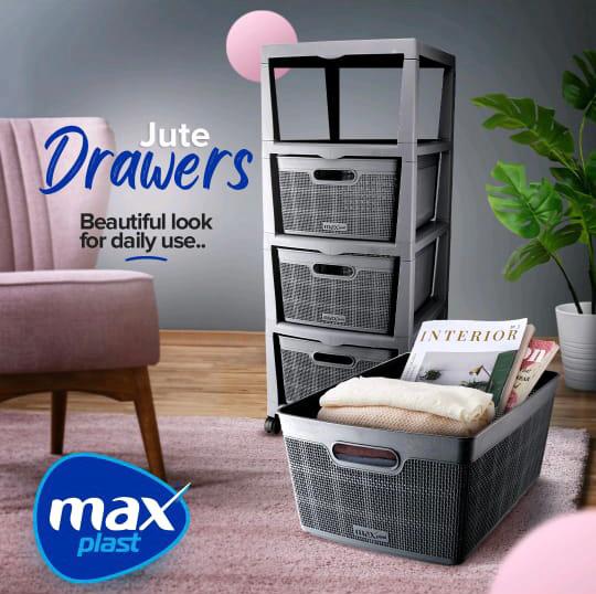 Jute Drawer -  4 Drawer Plastic Storage Drawers